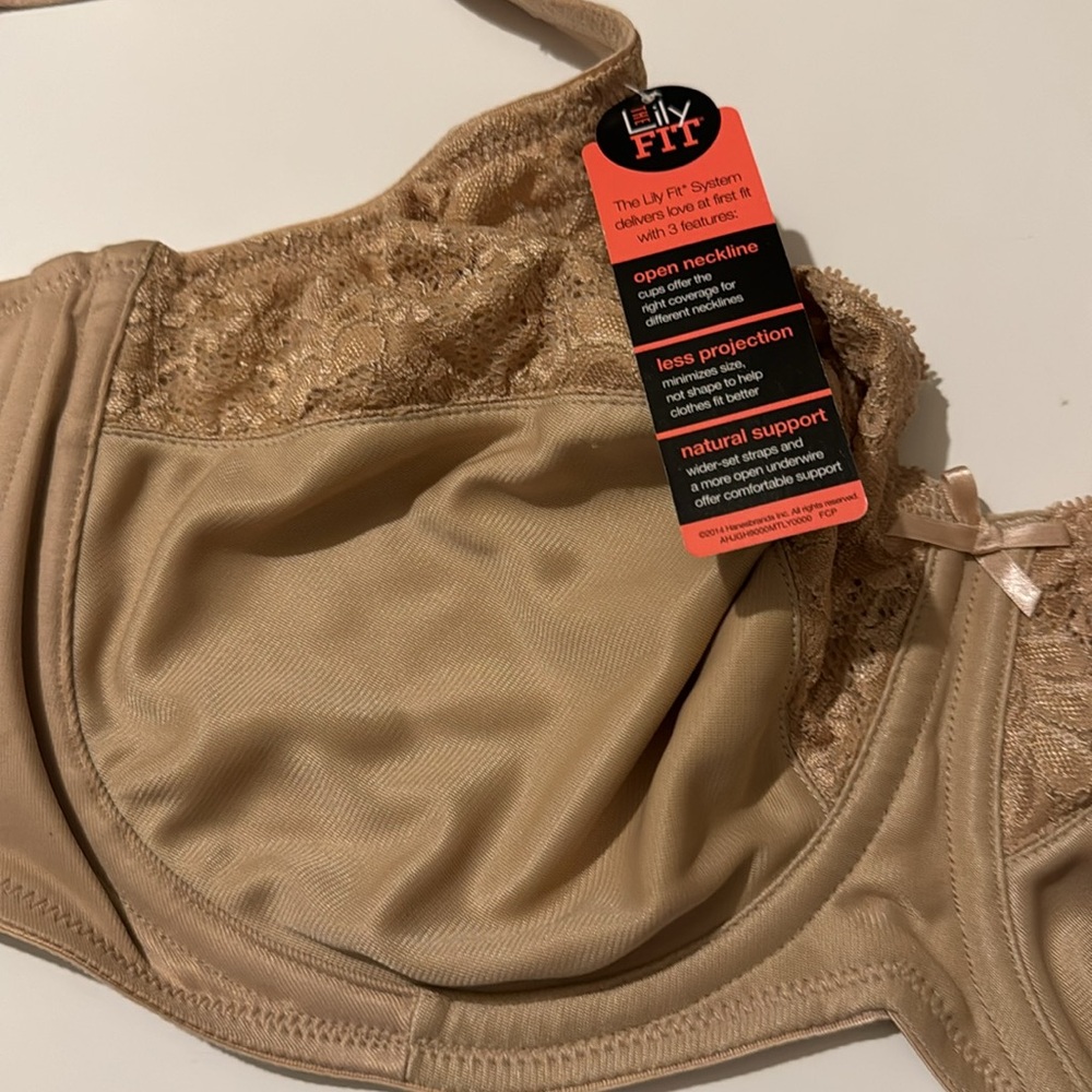 Lilyette By Bali 38DDD Beige The Lily Fit Bra UNDERWIRE SUPPORT MINIMIZER 0428 - Picture 6 of 8